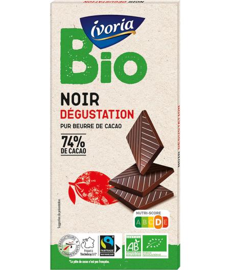 TABLETTE DE CHOCOLAT NOIR BIO IVORIA 100G