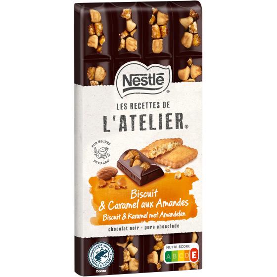 TABLETTE DE CHOCOLAT NOIR BISCUIT CARAMEL AMANDES NESTLE 170G