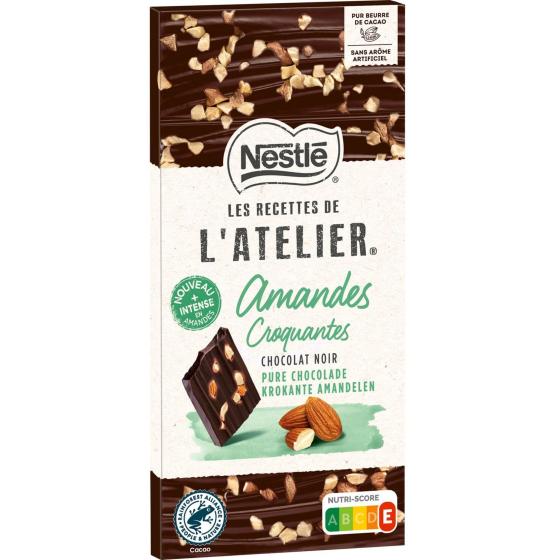 TABLETTE DE CHOCOLAT NOIR AUX AMANDES CROQUANTES  NESTLE 100G