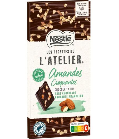 TABLETTE DE CHOCOLAT NOIR AUX AMANDES CROQUANTES  NESTLE 100G