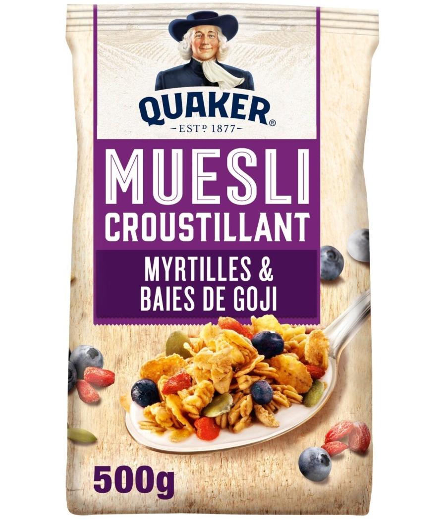 CEREALES MUESLI MYRTILLES ET BAIES DE GOJI QUAKER 500G