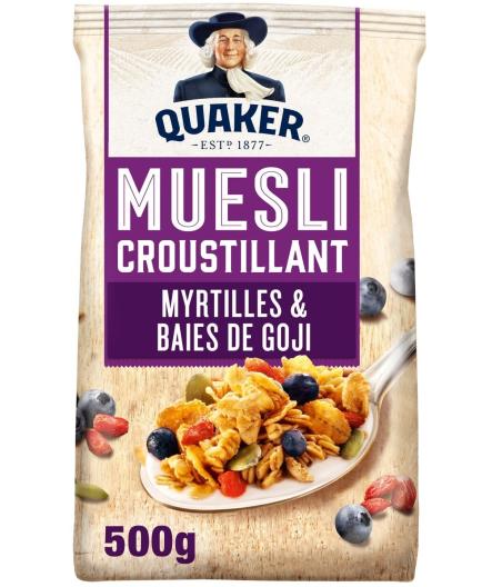 CEREALES MUESLI MYRTILLES ET BAIES DE GOJI QUAKER 500G