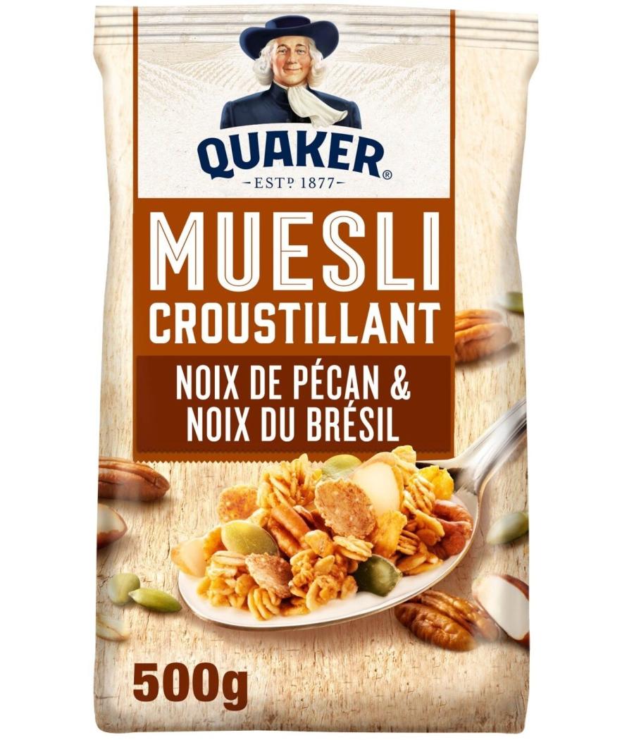 CEREALES MUESLI NOIX DE PECAN ET NOIX DU BRESIL QUAKER 500G