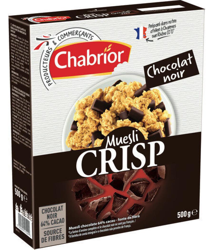 CEREALES MUESLI CRISP CHOCOLAT NOIR CHABRIOR 500G