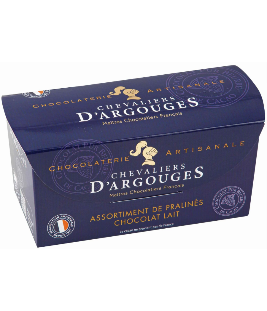 CONFISERIE CHEVALIERS D'ARGOUGES ASSORTIMENT DE PRALINES CHOCOLAT LAIT 185G