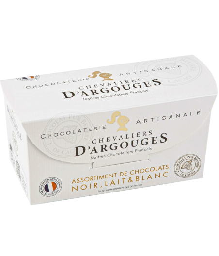 ASSORTIMENT DE  CHOCOLATS NOIR, LAIT ET BLANC 175 G