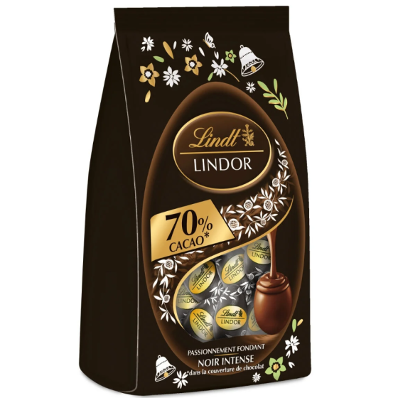 OEUFS CHOCOLAT NOIR LINDOR 70% CACAO LINDT 180G