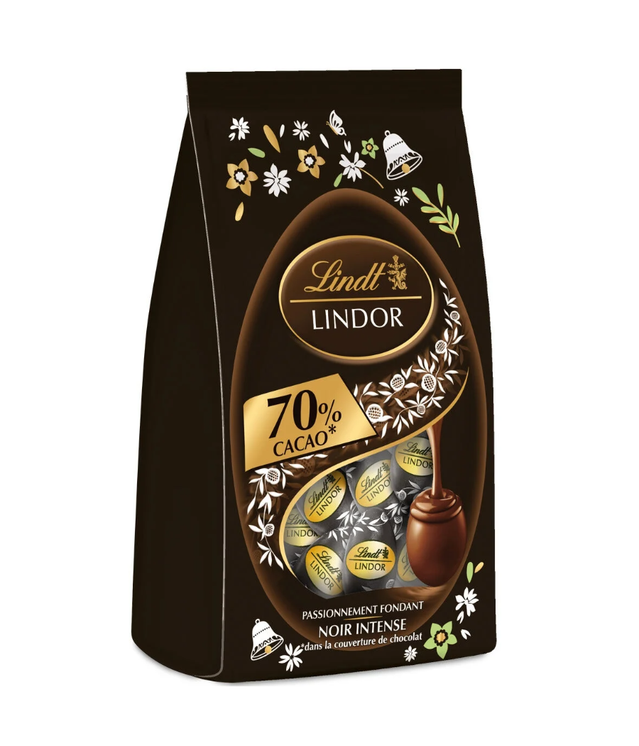 OEUFS CHOCOLAT NOIR LINDOR 70% CACAO LINDT 180G