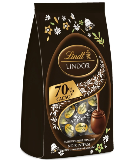 OEUFS CHOCOLAT NOIR LINDOR 70% CACAO LINDT 180G