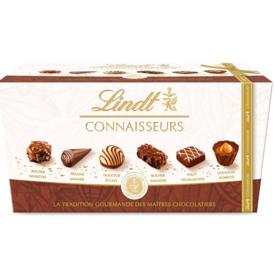 ASSORTIMENT CHOCOLATS CONNAISSEURS PRALINES LINDT 182G