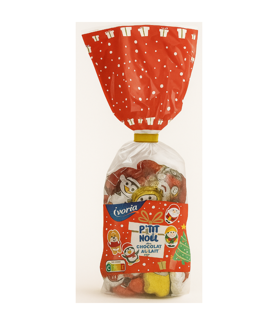 CONFISERIE IVORIA SACHETS MIX FIGURINES CHOCOLAT AU LAIT NOEL 160G