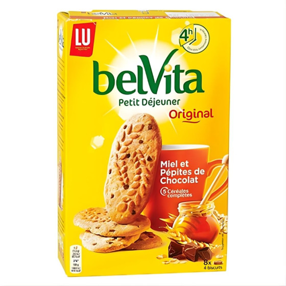 BISCUITS ORIGINAL PETIT-DEJEUNER MIEL ET PEPITES DE CHOCOLAT BELVITA  440G