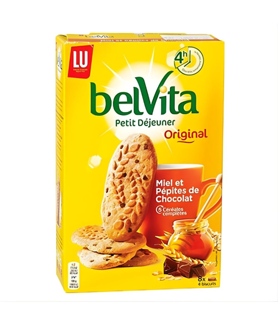 BISCUITS PETIT-DEJEUNER MIEL ET PEPITES DE CHOCOLAT BELVITA 440G