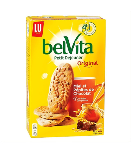 BISCUITS PETIT-DEJEUNER MIEL ET PEPITES DE CHOCOLAT BELVITA 440G