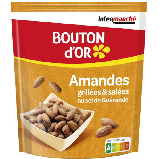 AMANDES GRILLEES ET SALEES BOUTON D'OR 125G