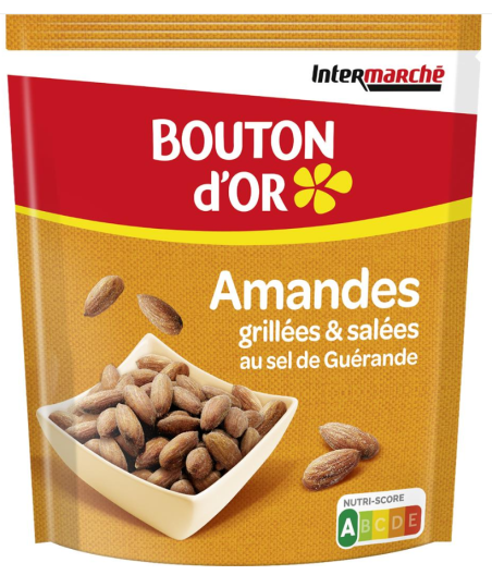 AMANDES GRILLEES ET SALEES BOUTON D'OR 125G