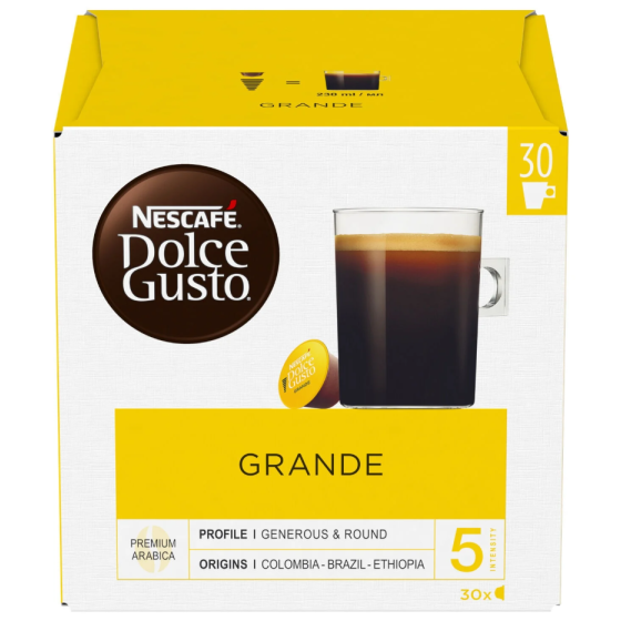 CAPSULES NESCAFE DOLCE GUSTO GRANDE 30 CAPSULES 255G