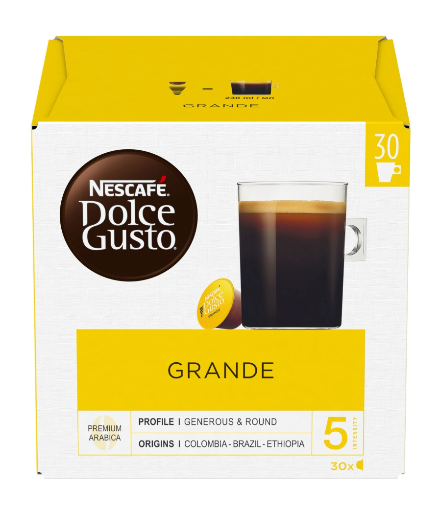 CAPSULES NESCAFE DOLCE GUSTO GRANDE 30 CAPSULES 255G