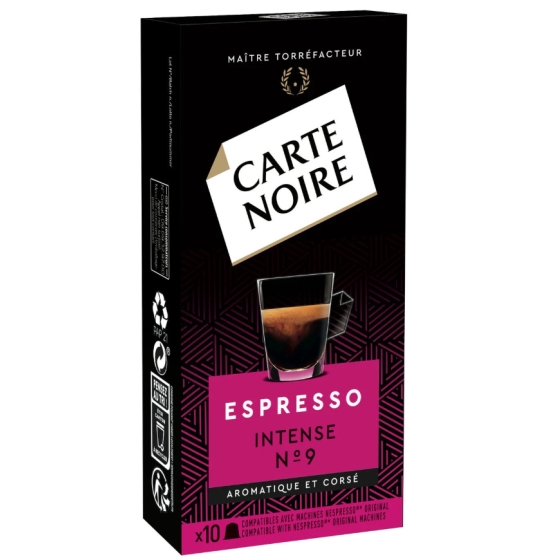 CAPSULES CARTE NOIRE INTENSE N°9 - ESPRESSO X10 CAPSULES (53G)
