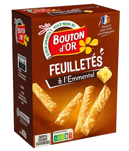 FEUILLETE EMMENTAL BOUTON D'OR 85G