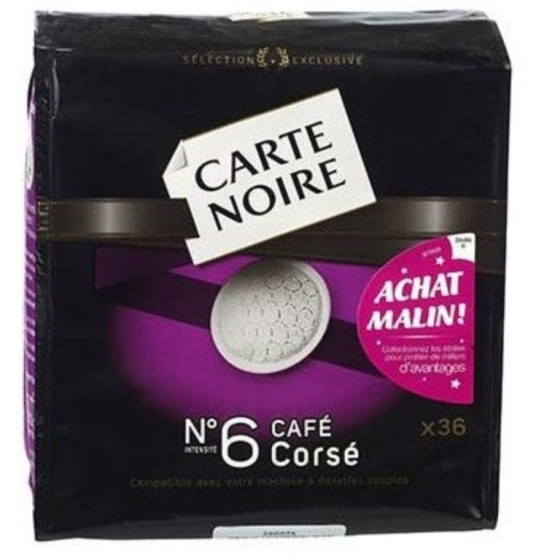 CORSE CAFE CARTE NOIR 250G (36 DOSETTES)