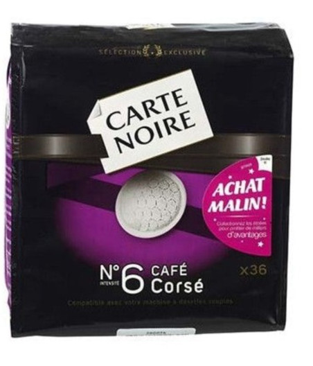 CORSE CAFE CARTE NOIR 250G (36 DOSETTES)