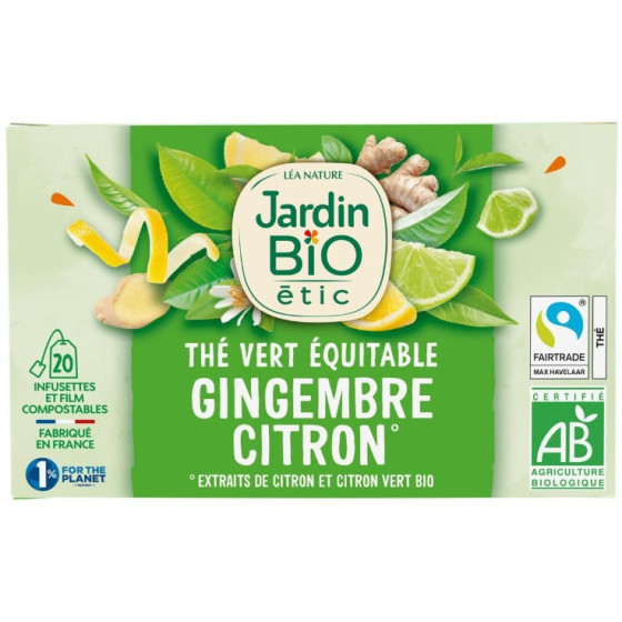 THE VERT LEA NATURE GINGEMBRE CITRON VERT JARDIN BIO 30G