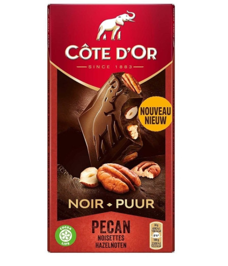 TABLETTE DE CHOCOLAT NOIR COTE D'OR NOISETTE PECAN 100G