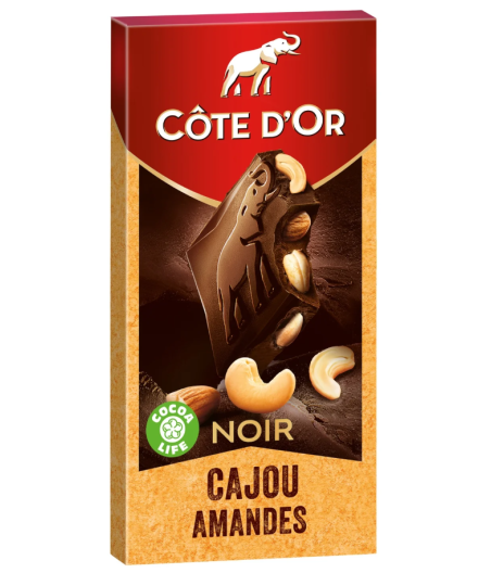 TABLETTE DE CHOCOLAT NOIR COTE D'OR CAJOU/AMANDE 100G