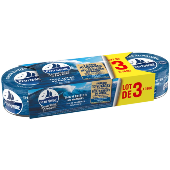 THON ENTIER AU NATURE ALBACORE LE PETIT NAVIRE 190G