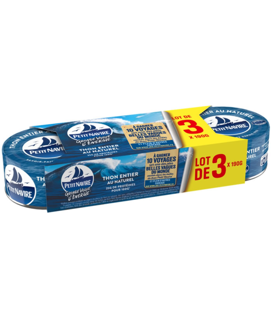 THON ENTIER AU NATURE ALBACORE LE PETIT NAVIRE 190G