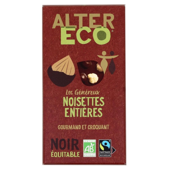 TABLETTE DE CHOCOLAT NOIR NOISETTES BIO ALTER ECO 200G