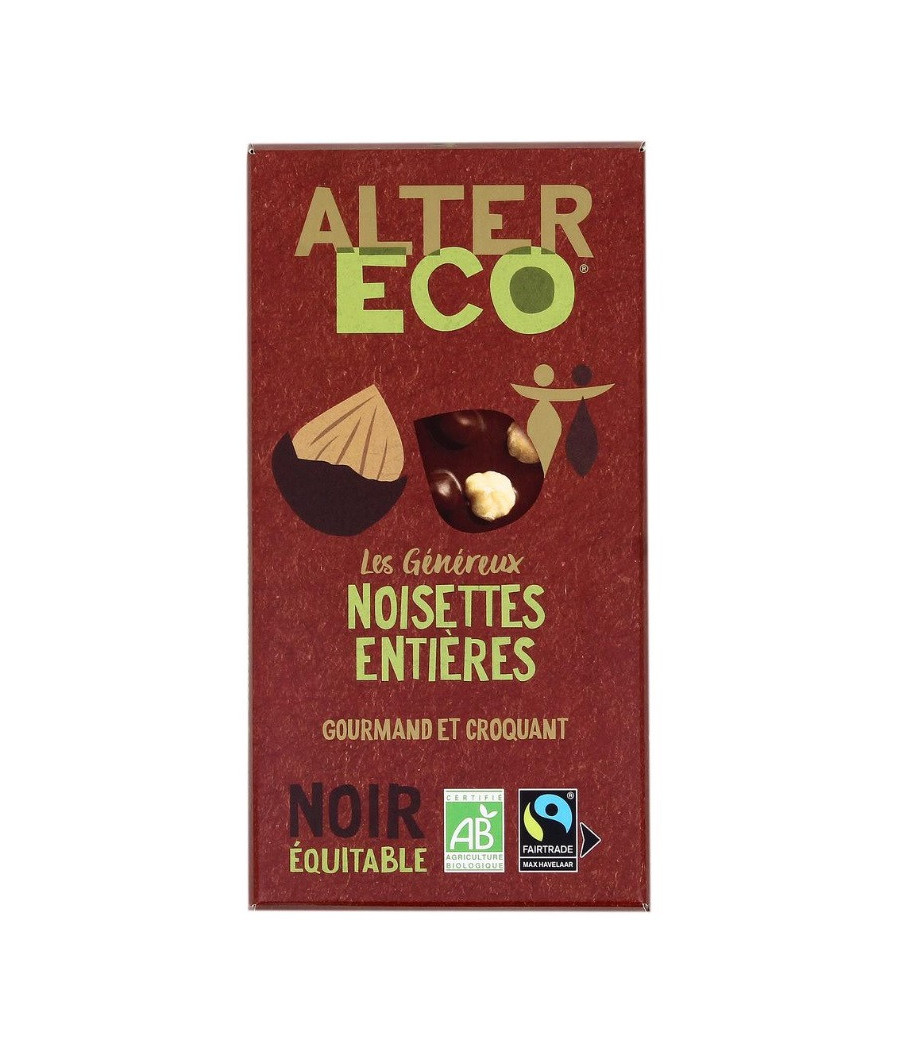 TABLETTE DE CHOCOLAT NOIR NOISETTES BIO ALTER ECO 200G