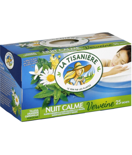 INFUSION VERVEINE LA TISANIERE NUIT CALME 25 SACHETS 37,5G