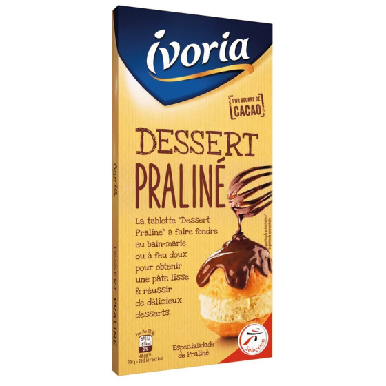 TABLETTE DE CHOCOLAT PRALINE IVORIA 200G