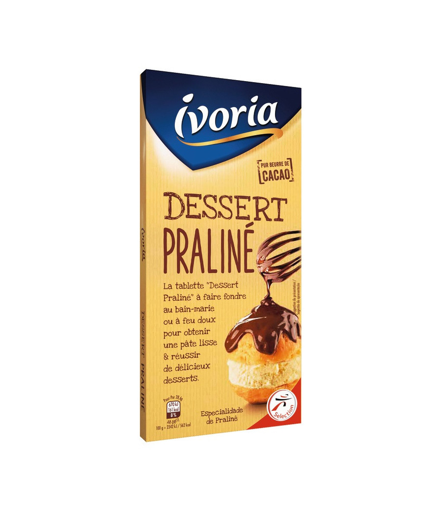 TABLETTE DE CHOCOLAT PRALINE IVORIA 200G
