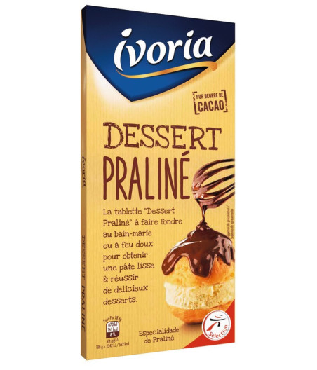 TABLETTE DE CHOCOLAT PRALINE IVORIA 200G