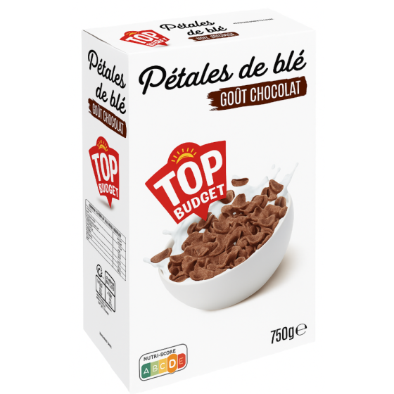 CEREALES TOP BUDGET PETALES CHOCOLAT 750G