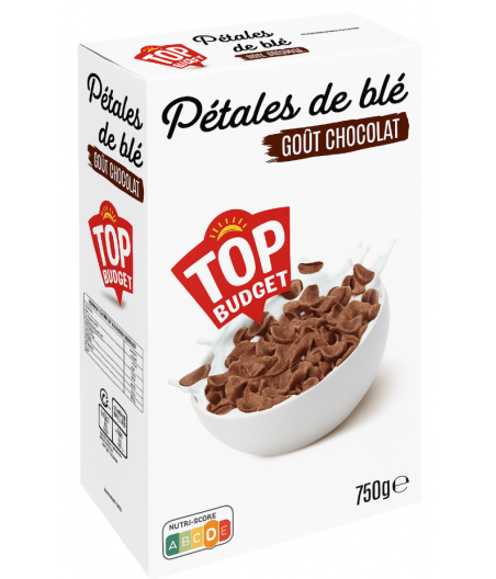 CEREALES TOP BUDGET PETALES CHOCOLAT 750G