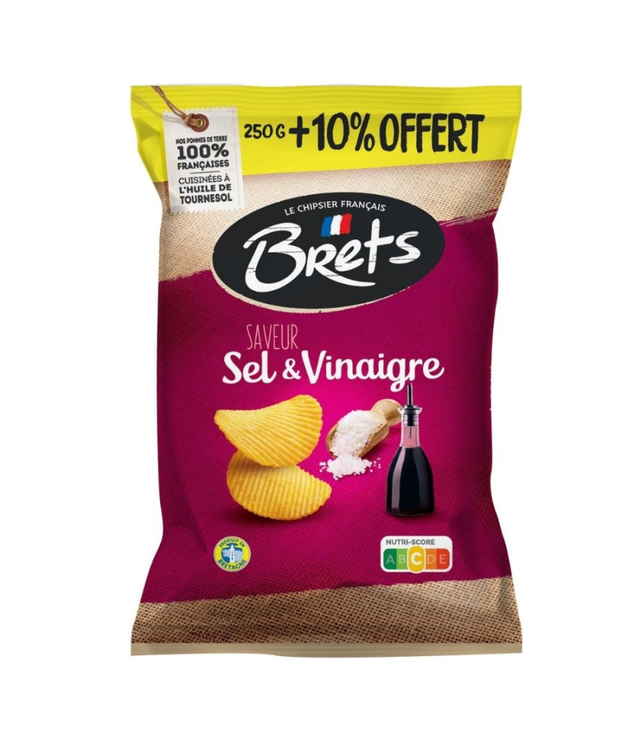 CHIPS SAVEUR SEL & VINAIGRE BRETS 275G