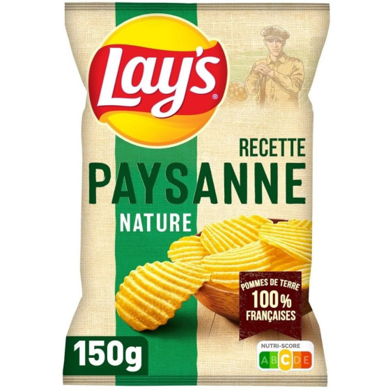 CHIPS RECETTE PAYSANNE NATURE LAY'S 150G