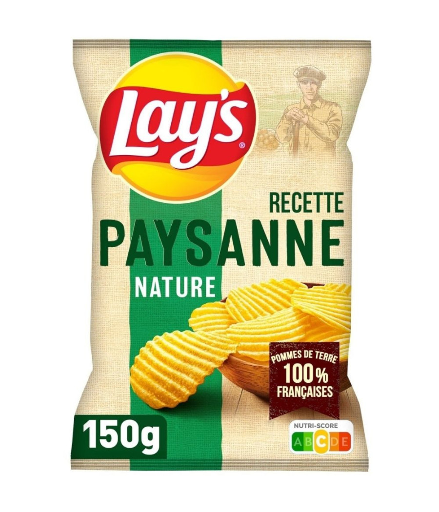 CHIPS RECETTE PAYSANNE NATURE LAY'S 150G