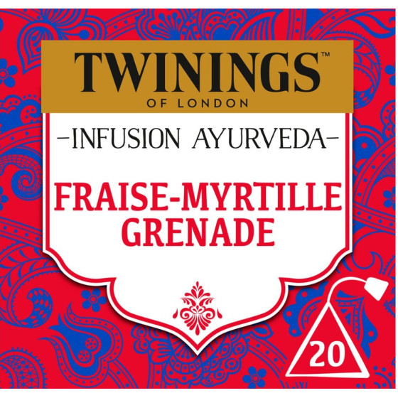 INFUSION AYURVEDA FRAISE MYRTILLE GRENADE 32G 20 SACHETS