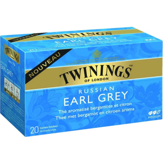 THE NOIR TWININGS RUSSIAN EARL GREY 20 SACHETS 30G