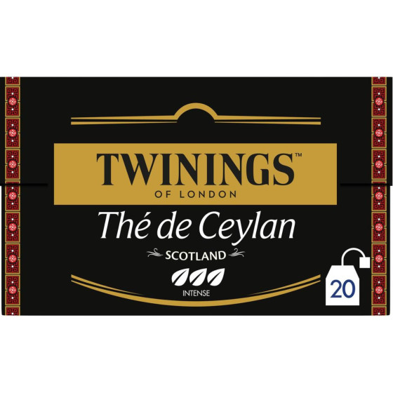 THE NOIR TWININGS DE CEYLAN 20 SACHETS 40G