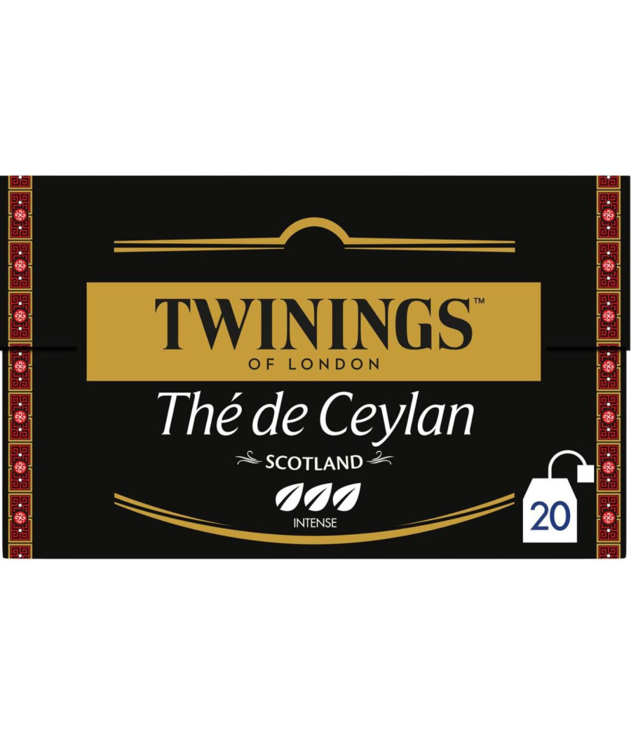 THE NOIR TWININGS DE CEYLAN 20 SACHETS 40G