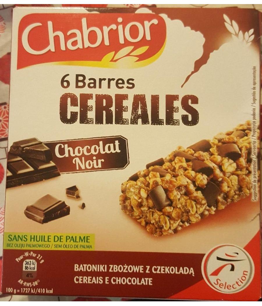 BARRES CEREALES CHOCOLAT NOIR X6 125 G
