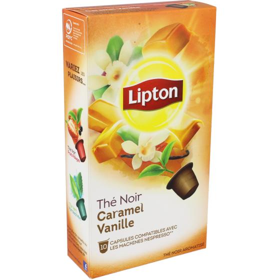 CAPSULES THE NOIR CARAMEL VANILLE LIPTON 25G