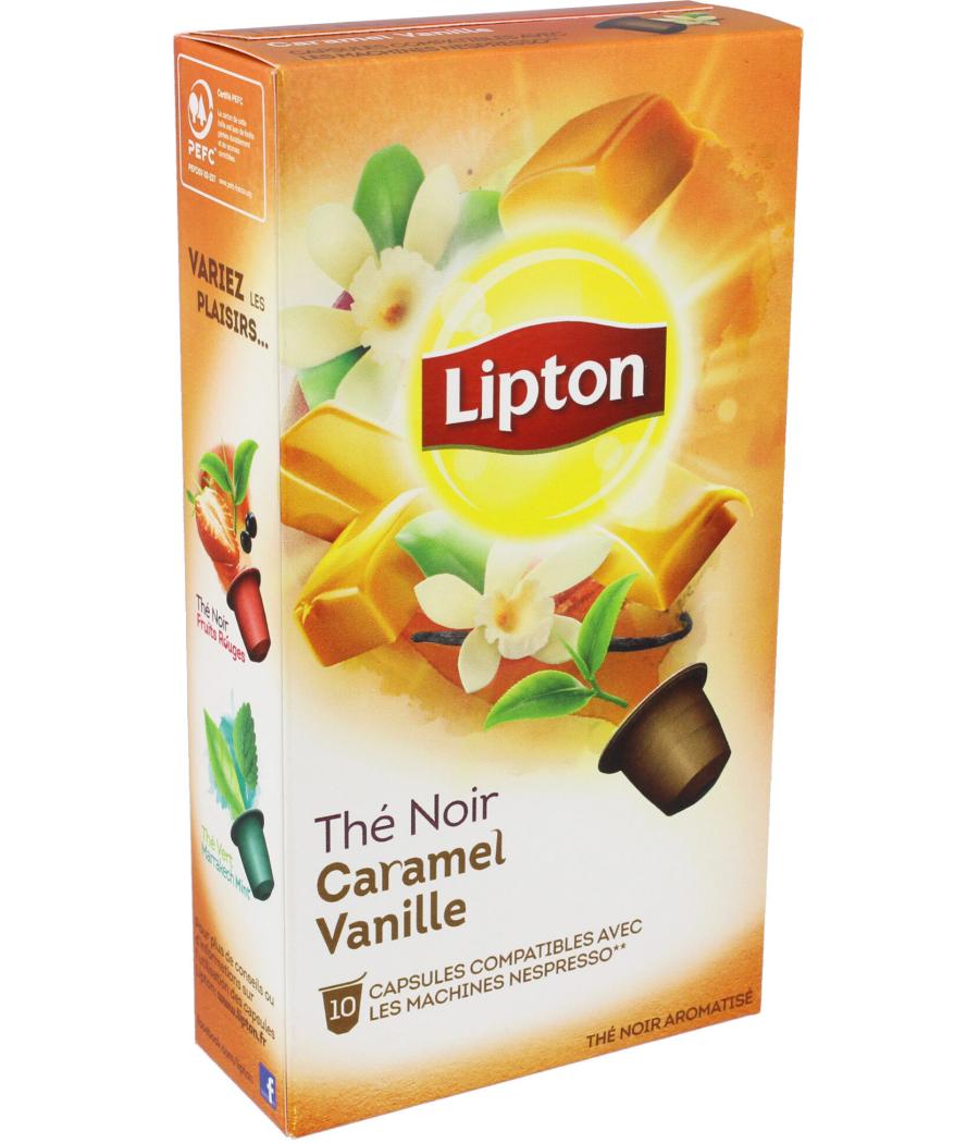 CAPSULES THE NOIR CARAMEL VANILLE LIPTON 25G