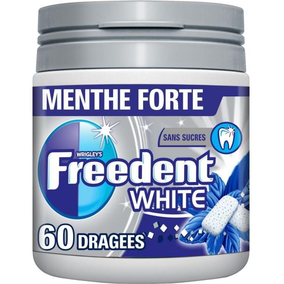 CHEWING-GUM MENTHE FORTE WHITE FREEDENT 84G